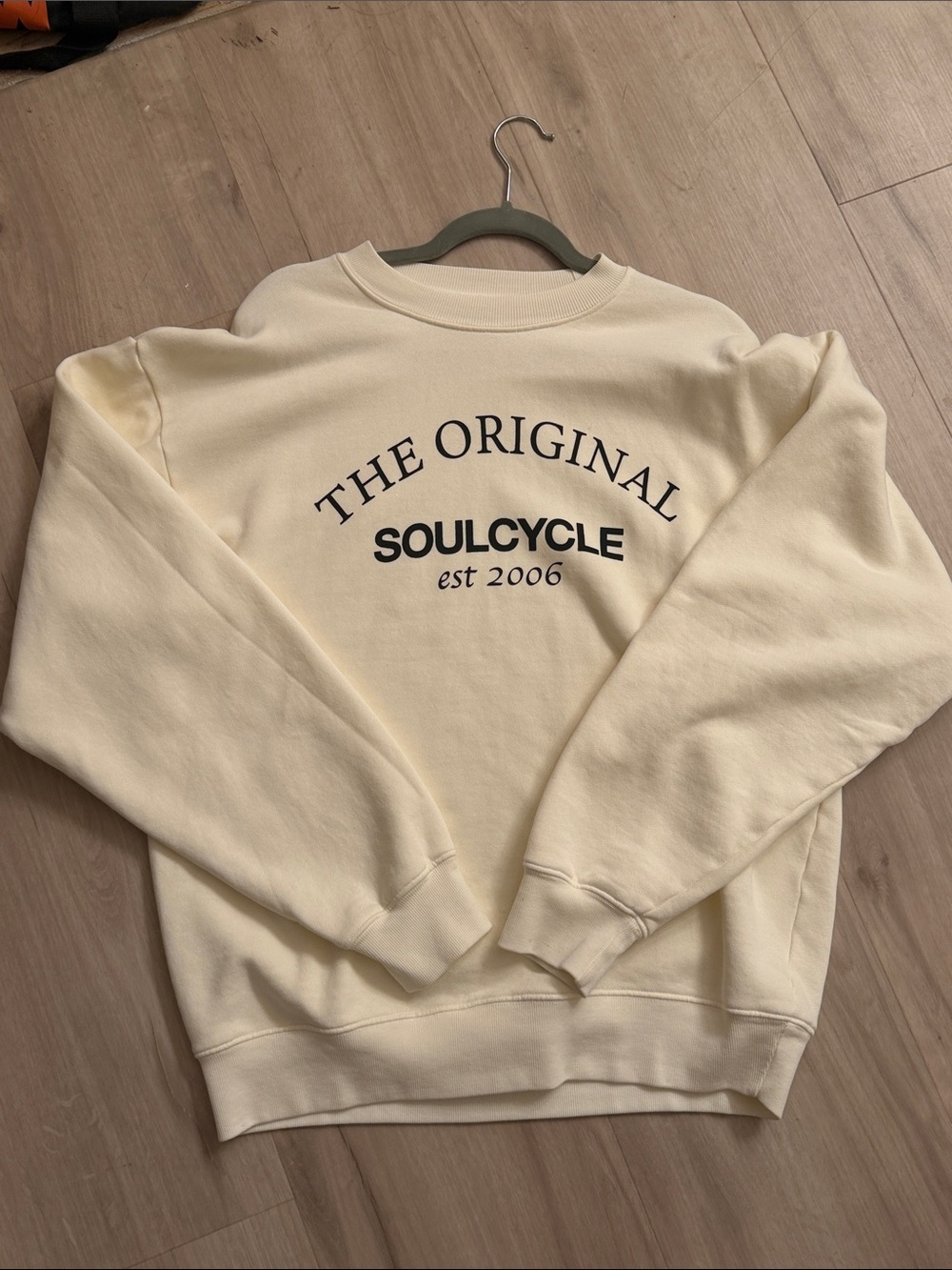 soulcycle Cream Crewneck Sweatshirt with Black Logo